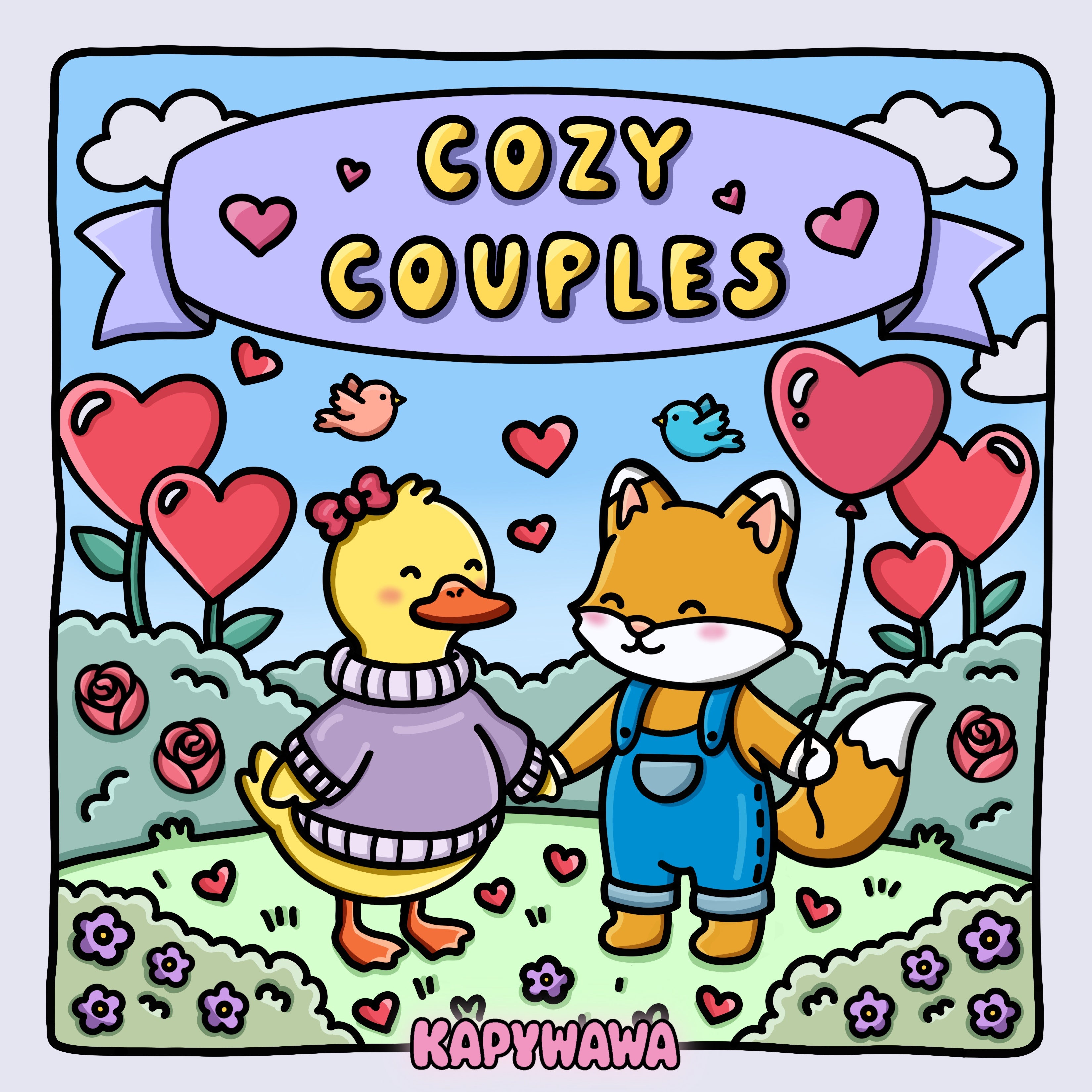 Cozy Couples – Cute Animal Couples Coloring Book