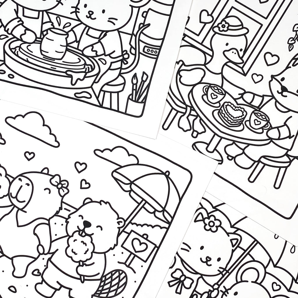 Cozy Couples – Cute Animal Couples Coloring Book
