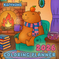 2026 Coloring Planner – Cozy Capybara Coloring Planner & Calendar